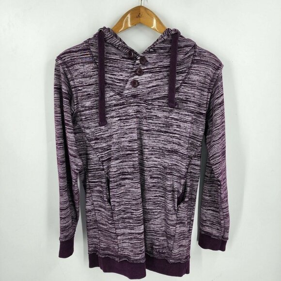 Cabela's Women's Purple Space Dye 4 Button Hooded Pullover Sweatshirt Size Small - Picture 1 of 10